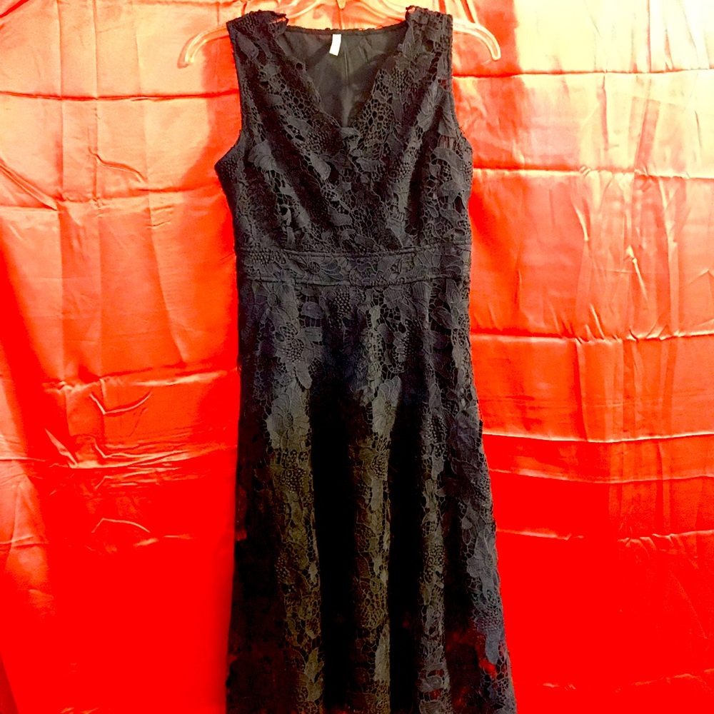 Large Kimilily navy blue lace dress.